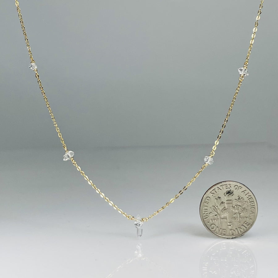 White Herkimer Diamond Lucky 7 Necklace