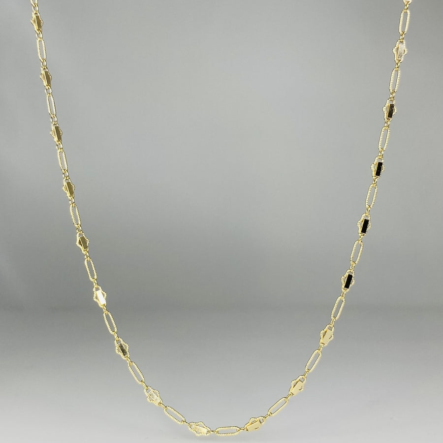 Filigree Shield Gold Filled Chain