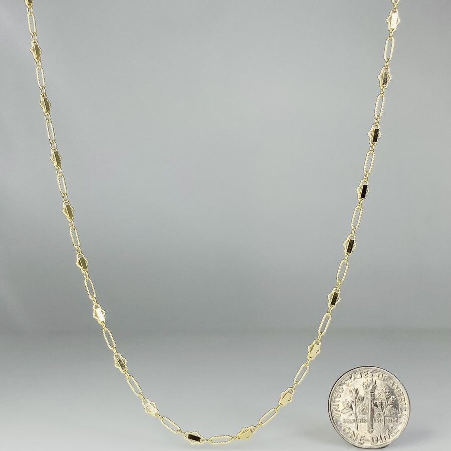 Filigree Shield Gold Filled Chain