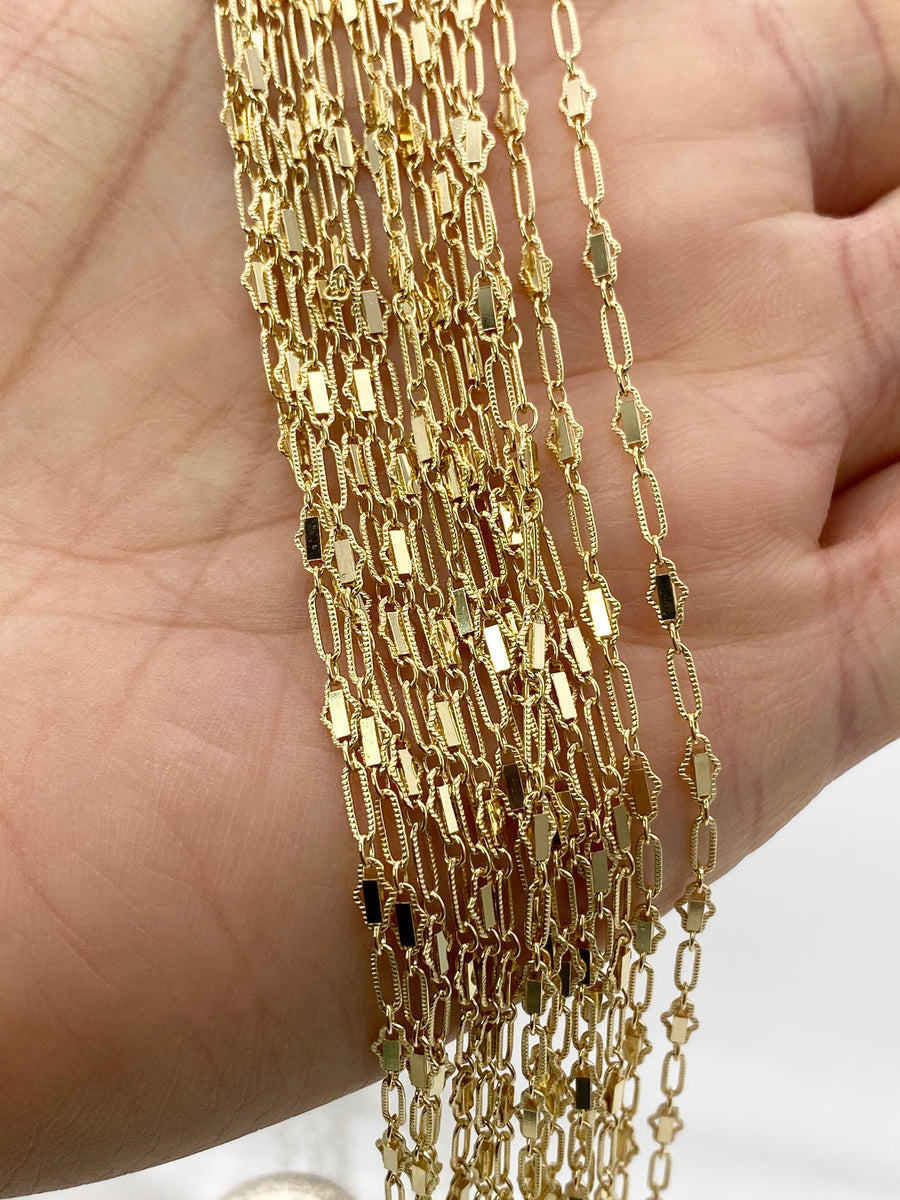 Filigree Shield Gold Filled Chain
