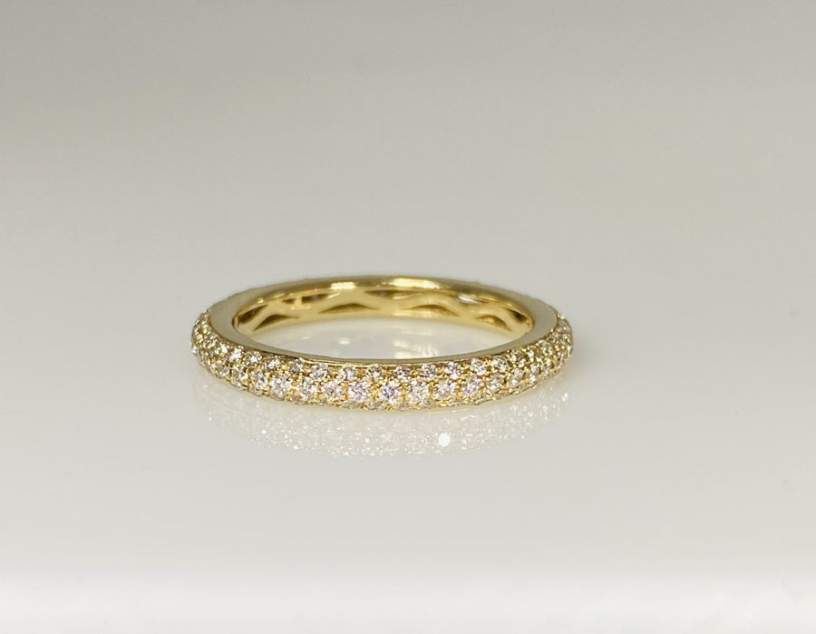 14K Yellow Gold Pave Diamond Eternity Band 0.64ct