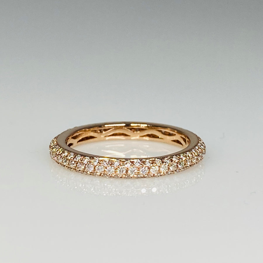 14K Rose Gold Pave Diamond Eternity Band 0.64ct
