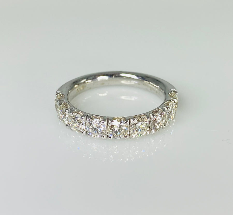 14K White Gold Half Eternity Diamond Band 1.50ct