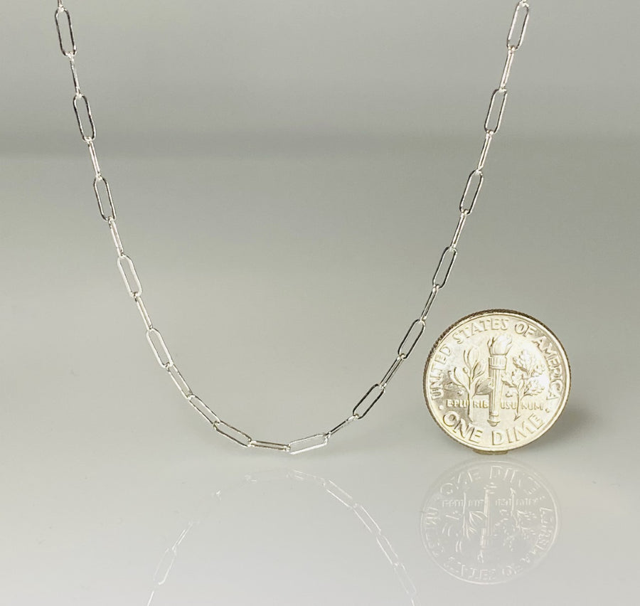 Sterling Silver Paper Clip Chain Small Size 16-18