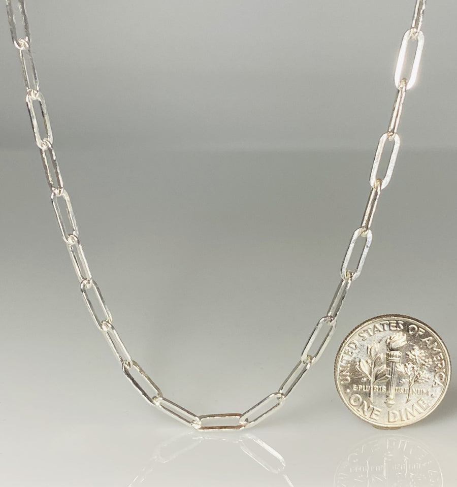 Sterling Silver Paperclip Chain 3x9mm