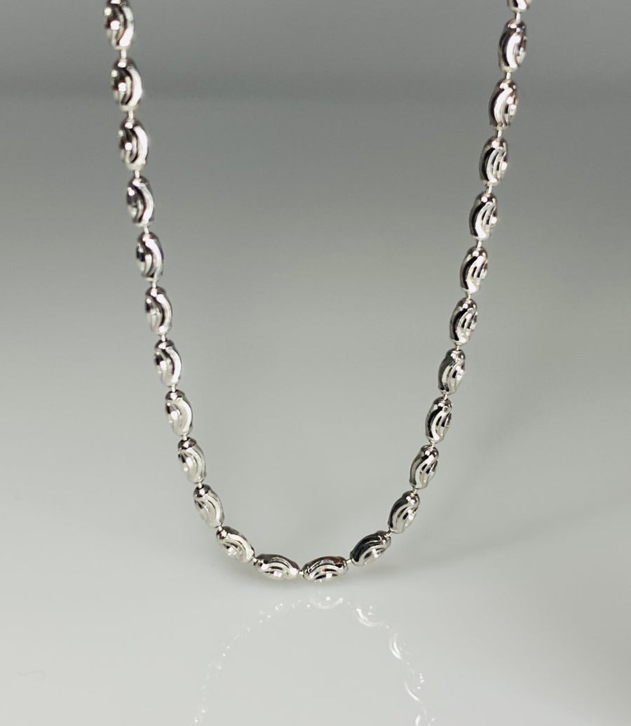 Sterling Silver Diamond Cut Barrel Bead Chain 2x4mm