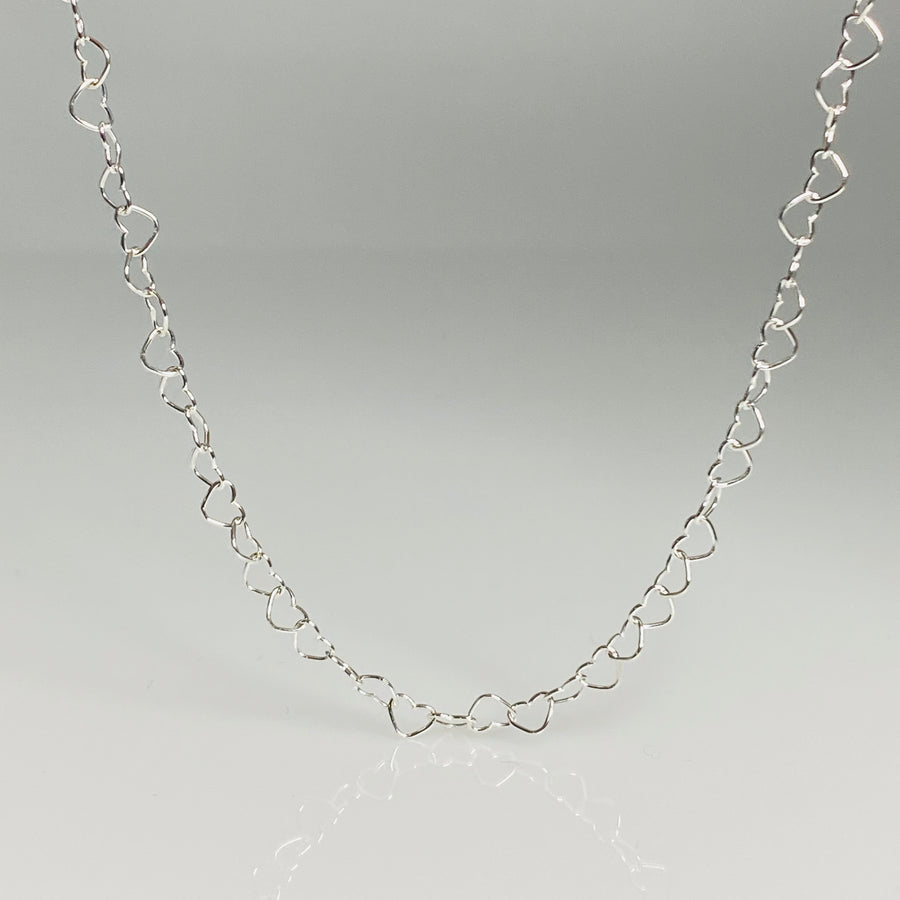 Silver Heart Chain Necklace 3.7mm