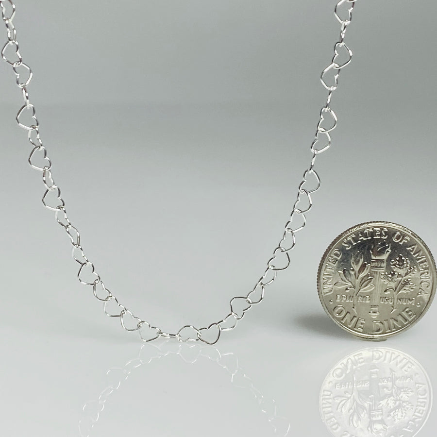 Silver Heart Chain Necklace 3.7mm