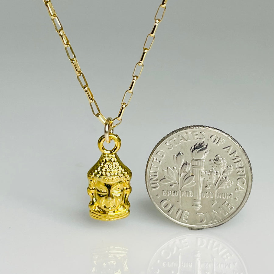 Buddha Head Necklace 7x12mm