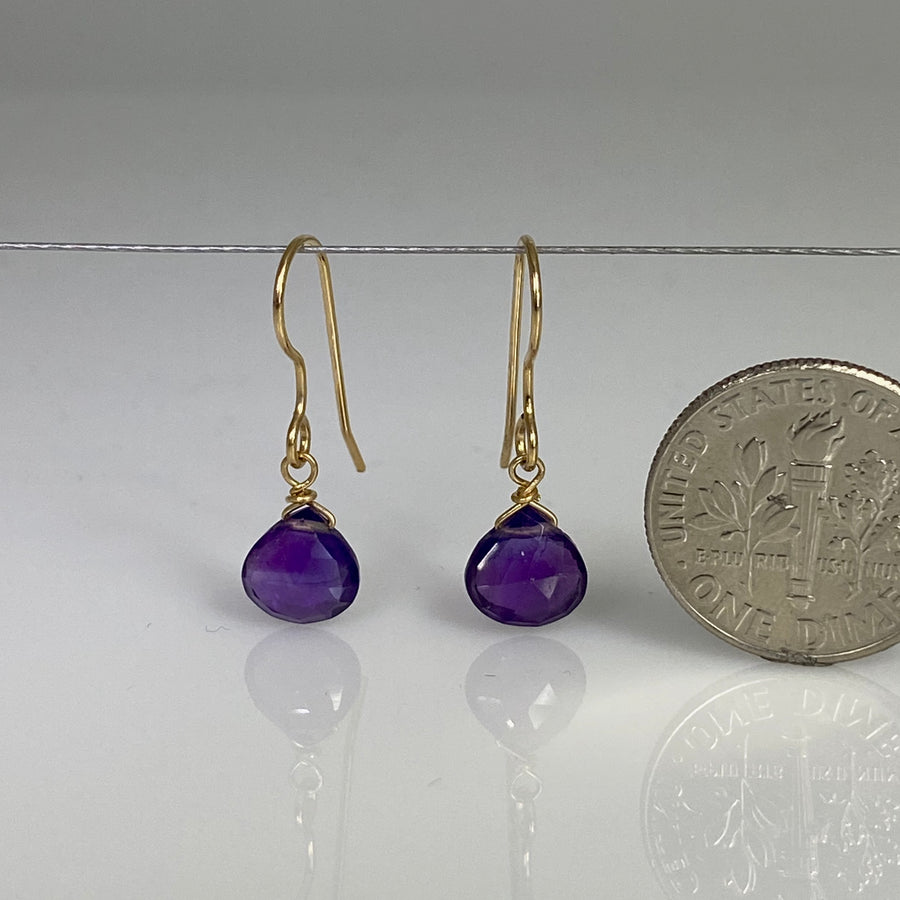 Amethyst Quartz Earrings 7mm
