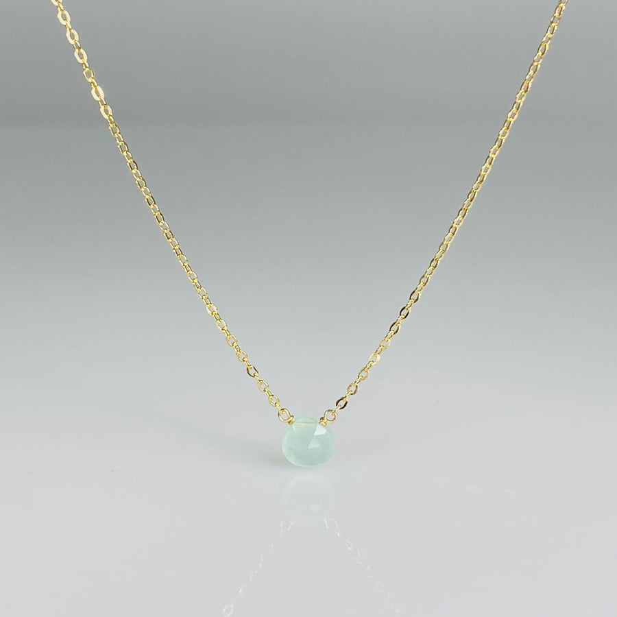 Chalcedony Drop Necklace 5mm