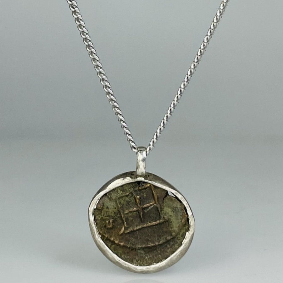 Ancient Coin Pendant (South Britain Celtic Coin 270-300A.D.)