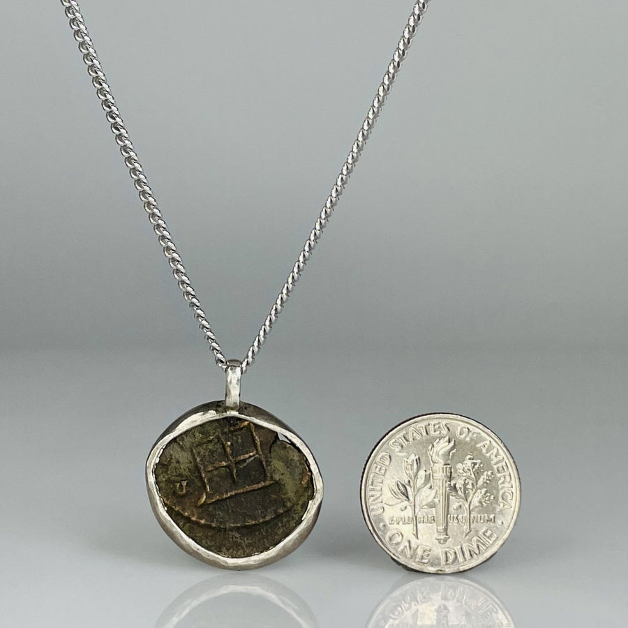 Ancient Coin Pendant (South Britain Celtic Coin 270-300A.D.)
