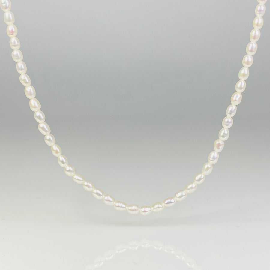 Fresh Water Pearl Beaded Necklace 2.5x3mm