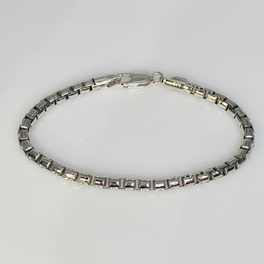 Silver Box Chain Bracelet 4mm