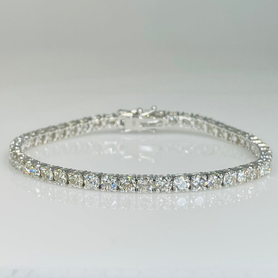 14K White Gold White Diamond Tennis Bracelet 8.63ct