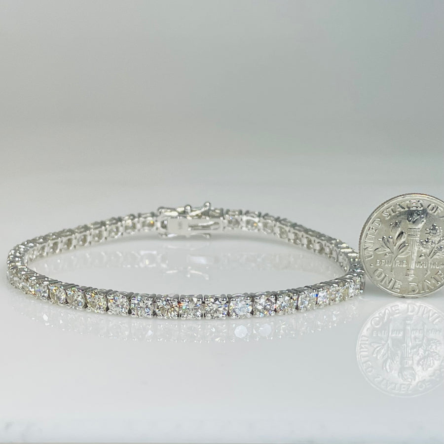 14K White Gold White Diamond Tennis Bracelet 8.63ct