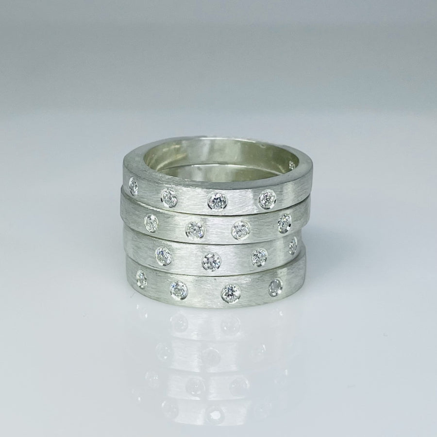 Sterling Silver Diamond Ring 0.12ct