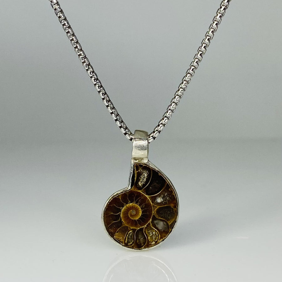 Sterling Silver Ammonite Necklace