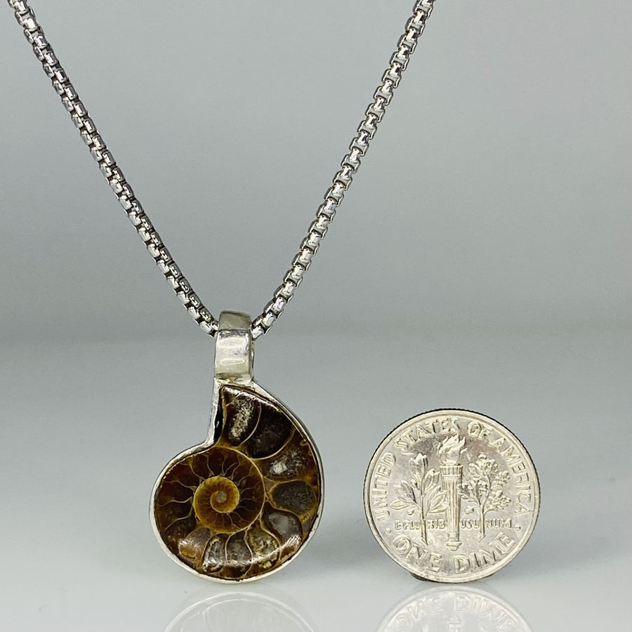 Sterling Silver Ammonite Necklace