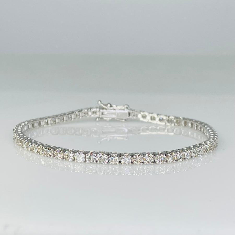 14K White Gold Diamond Tennis Bracelet 6.90ct