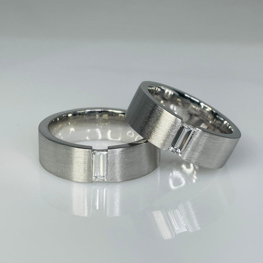 14K White Gold Baguette Diamond Ring 0.25ct