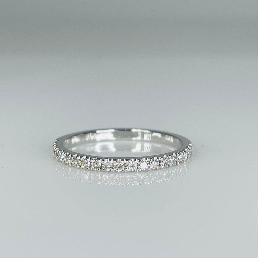 14K White Gold Half Eternity Diamond Band 0.30ct