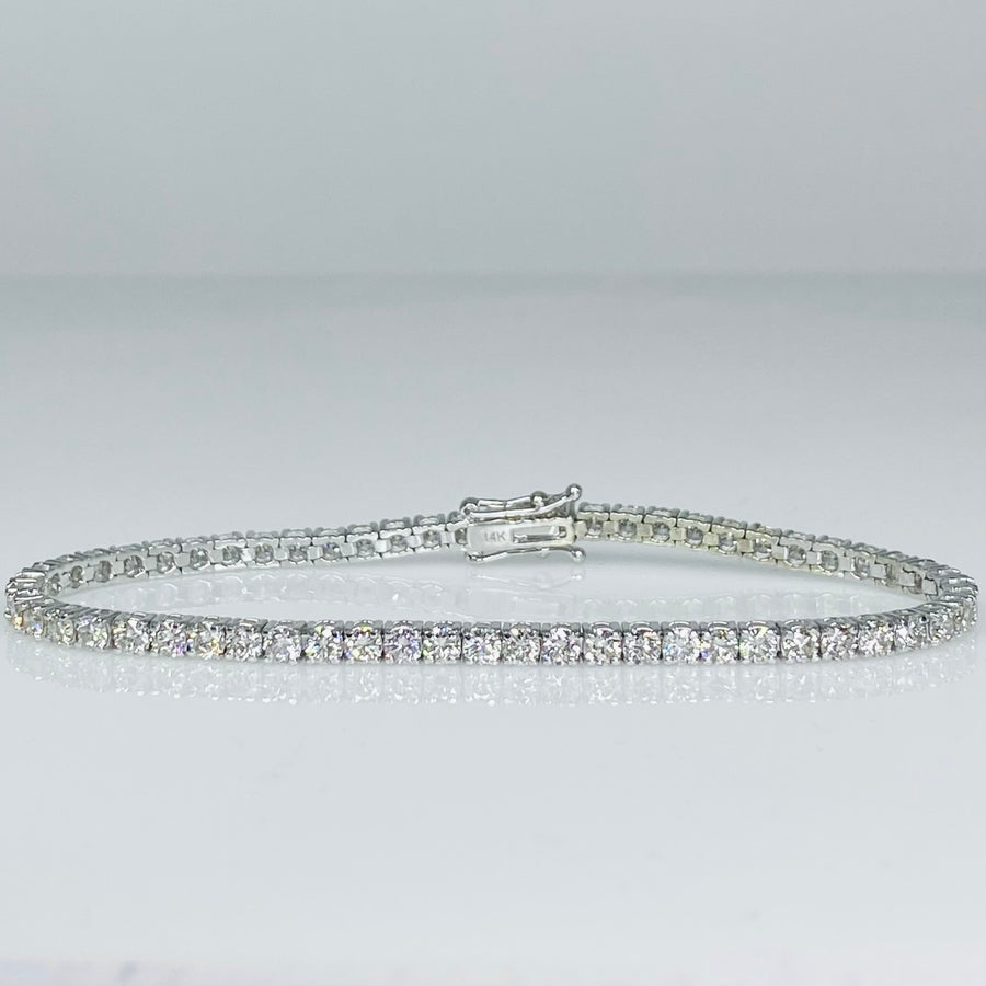 14K White Gold Diamond Tennis Bracelet 5ct