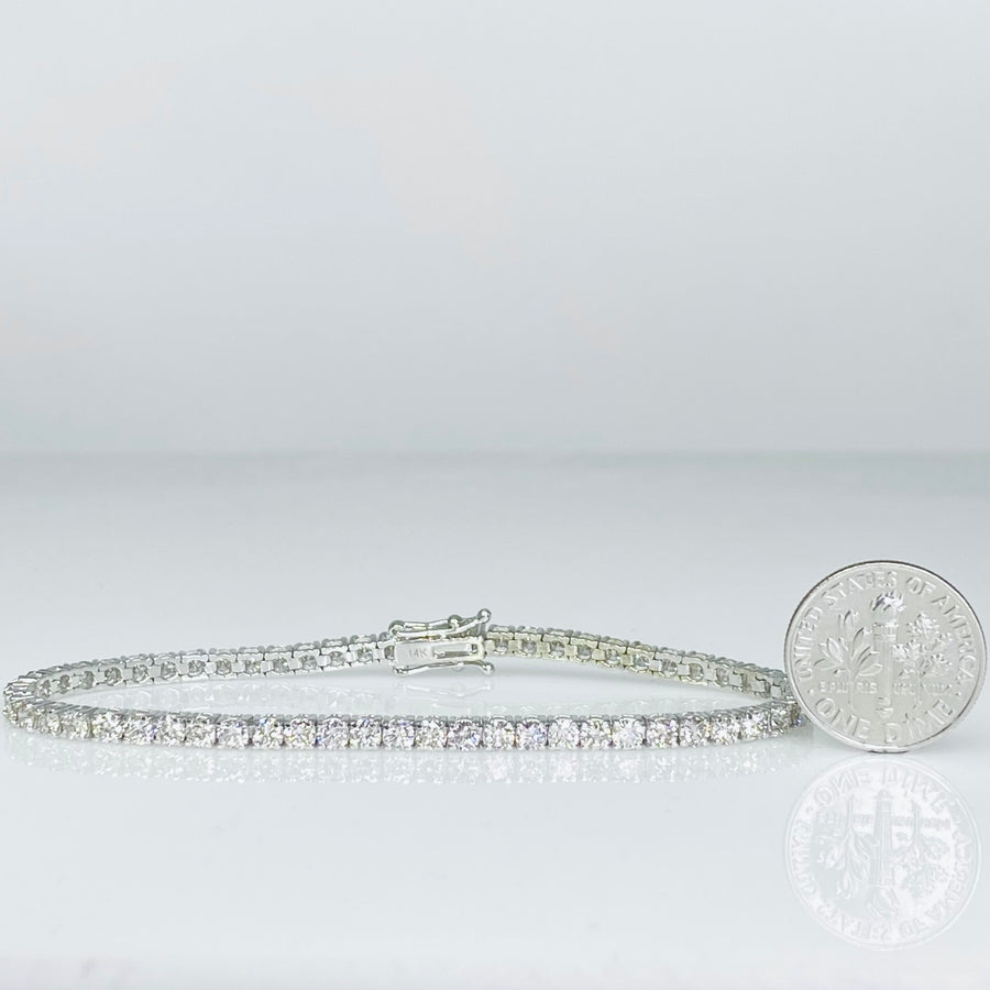 14K White Gold Diamond Tennis Bracelet 5ct