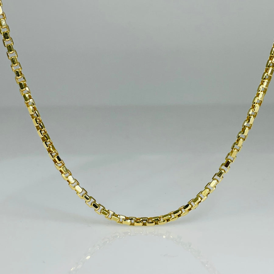 Gold Necklace Box Chain 2mm 14K Yellow Gold Box Chain 2mm