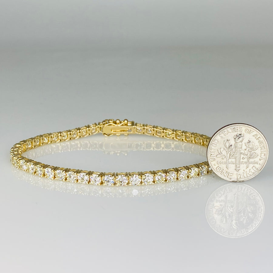 14K Yellow Gold Fancy Yellow Diamond Tennis Bracelet 7.52ct