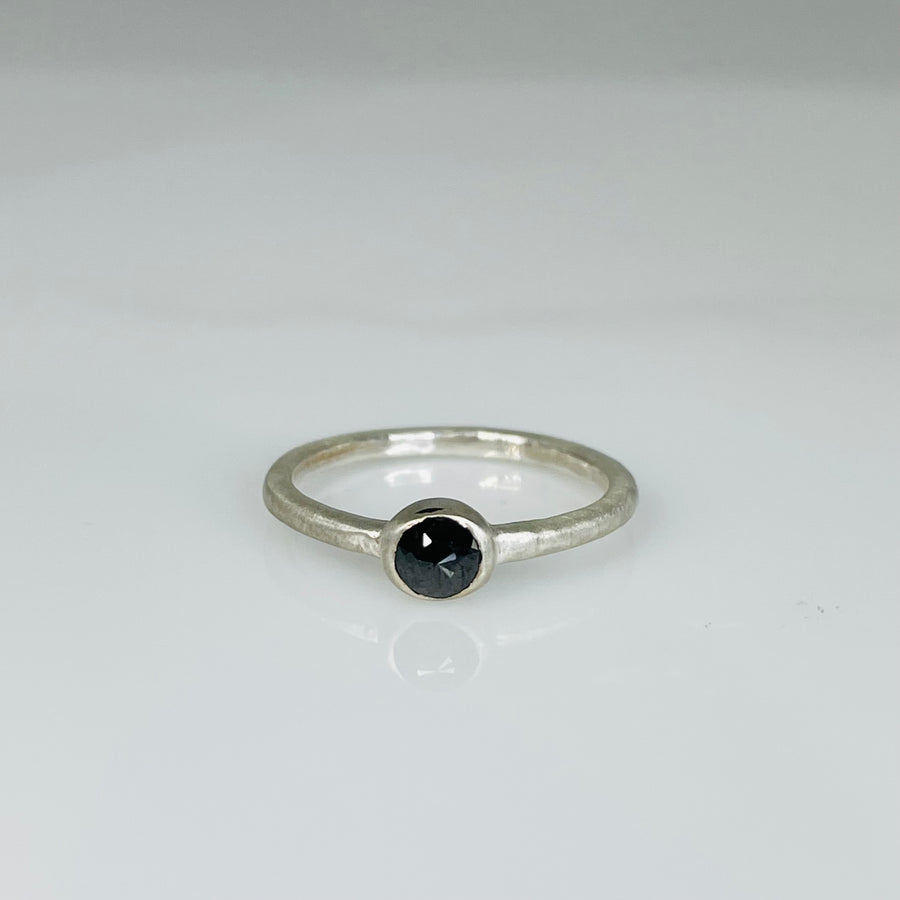 Sterling Silver Black Diamond Ring 0.25ct