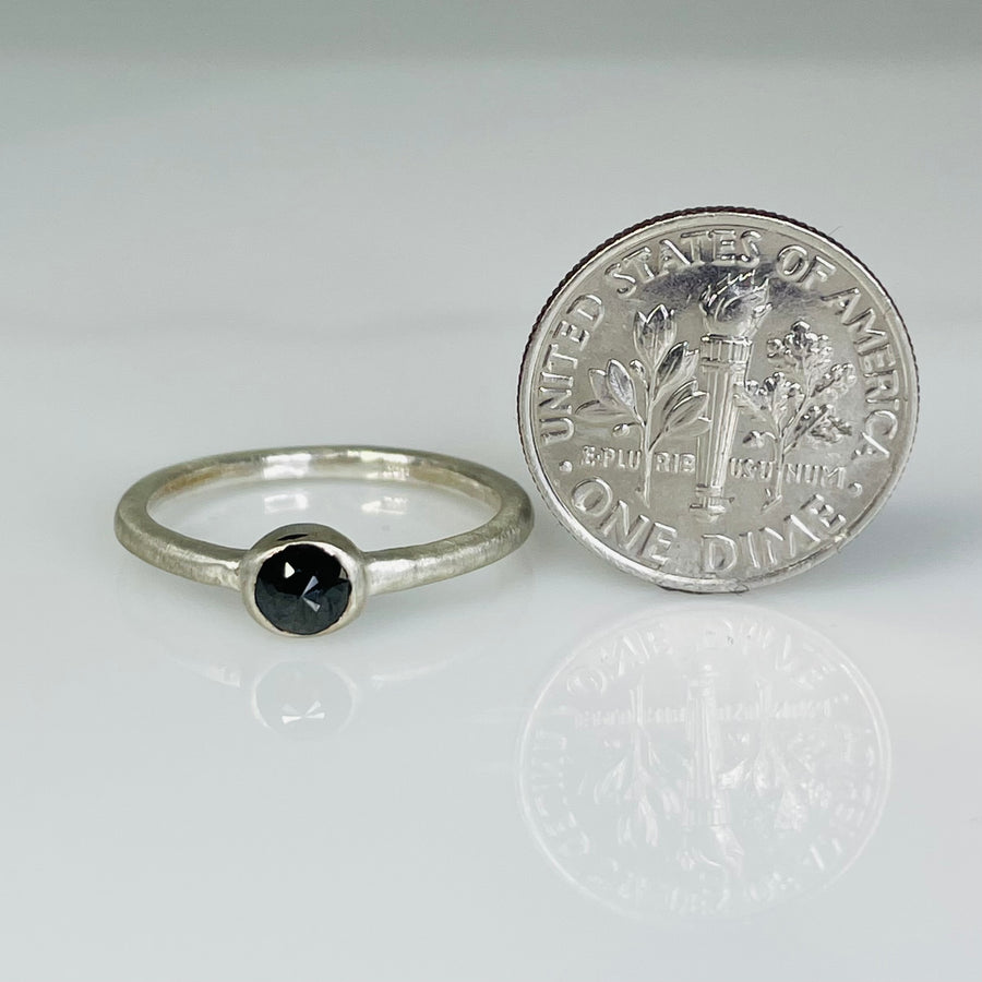 Sterling Silver Black Diamond Ring 0.25ct