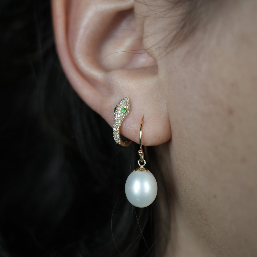 14K Yellow Gold Freshwater Pearl Earrings