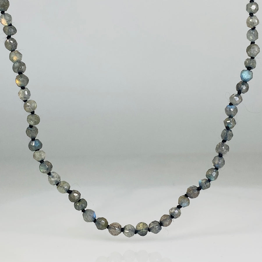14K Yellow Gold Labradorite 22" Beaded Necklace