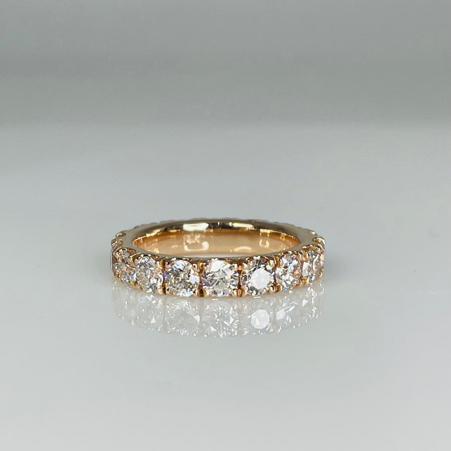14K Rose Gold Diamond Eternity Band 2.67ct