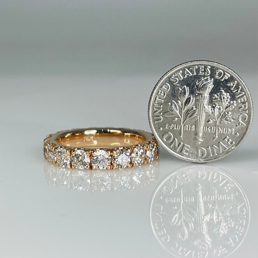 14K Rose Gold Diamond Eternity Band 2.67ct