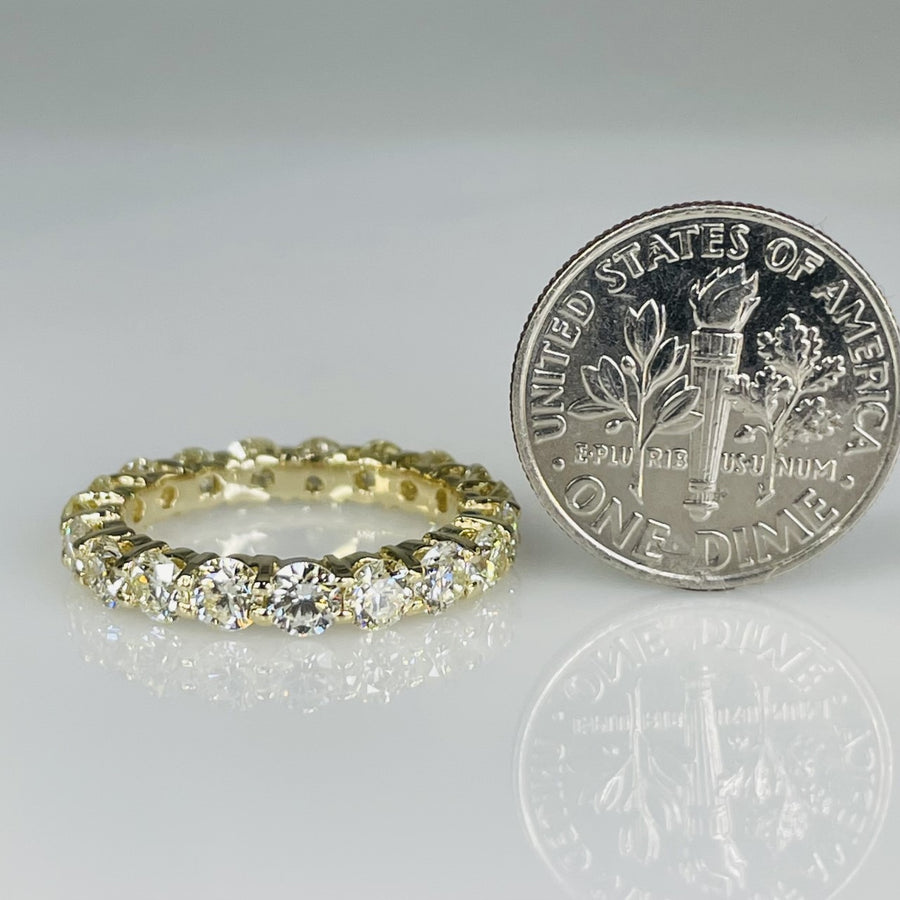 14K Yellow Gold Yellow Diamond Eternity Band 2.73ct