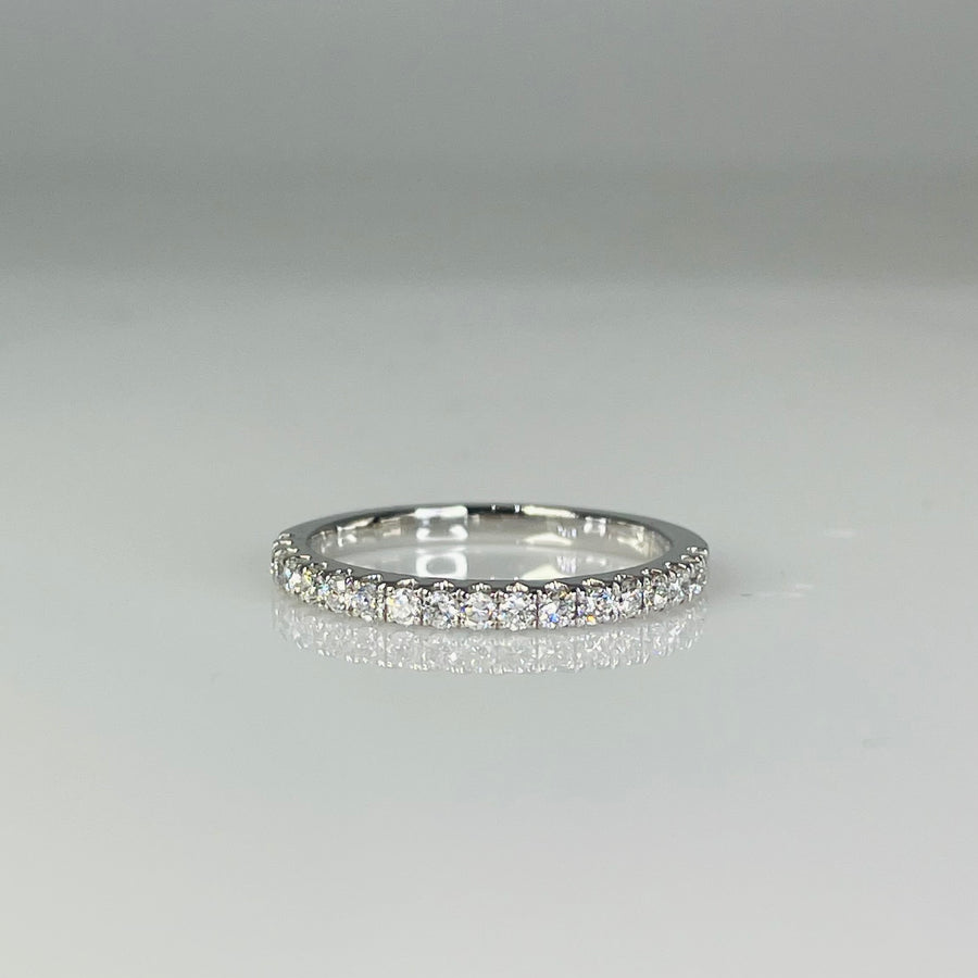 14K White Gold Half Eternity Diamond Band 0.32ct