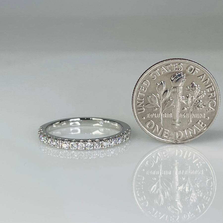 14K White Gold Half Eternity Diamond Band 0.32ct