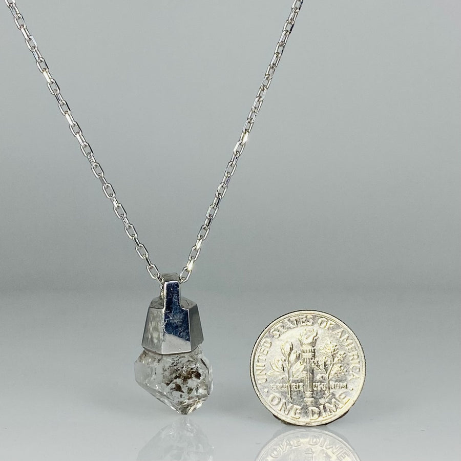 14K White Gold Petroleum Quartz Necklace