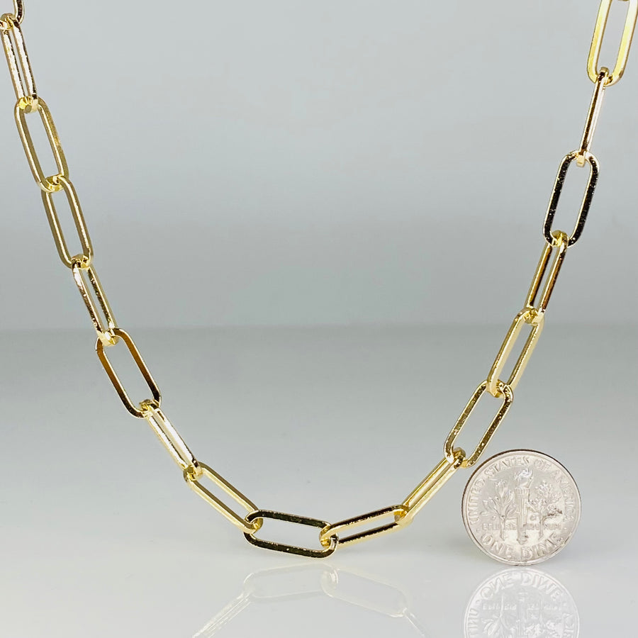 Brazilian Goldfill Paper Clip Chain 6x15mm