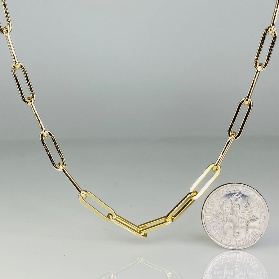 Brazilian Goldfill Paper Clip Chain 4x12mm