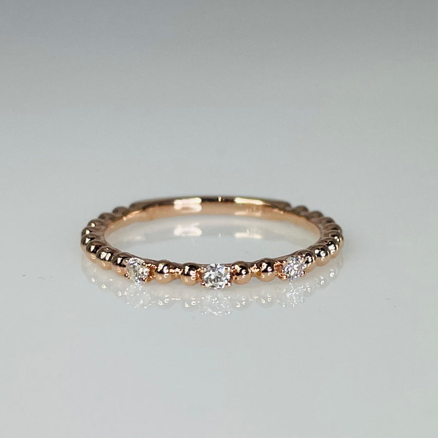 14K Rose Gold Diamond Band 0.09ct