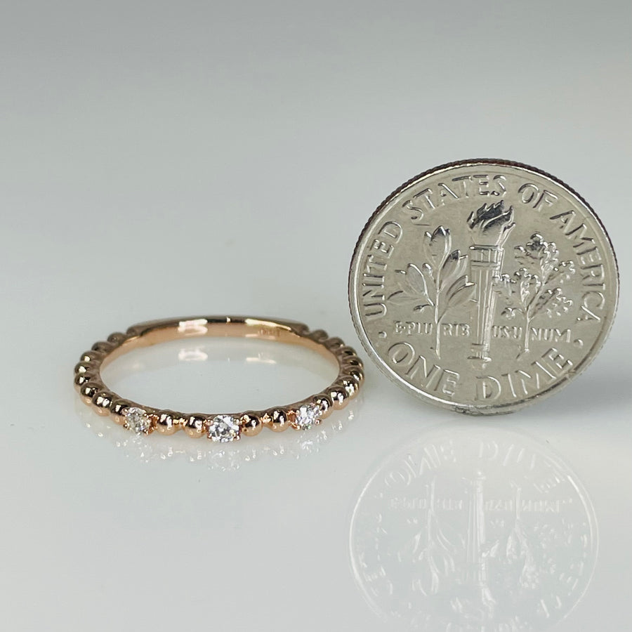 14K Rose Gold Diamond Band 0.09ct