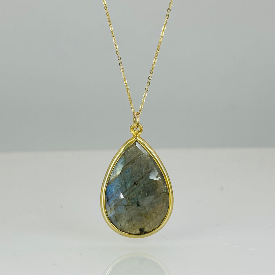 Labradorite Bezel Necklace 20x30mm