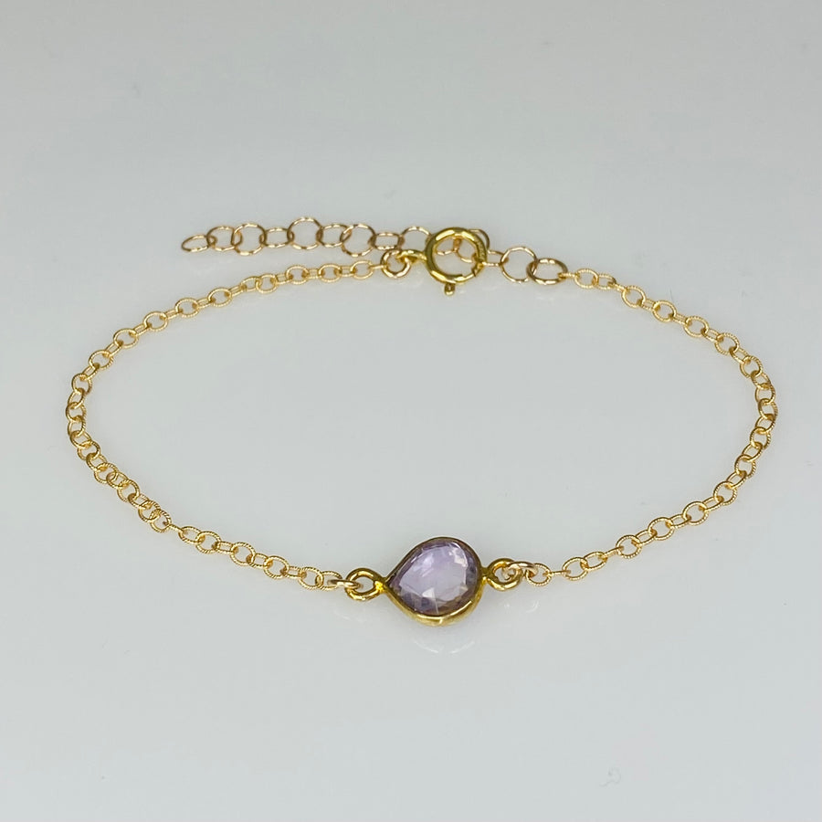 Pink Amethyst Bezel Bracelet