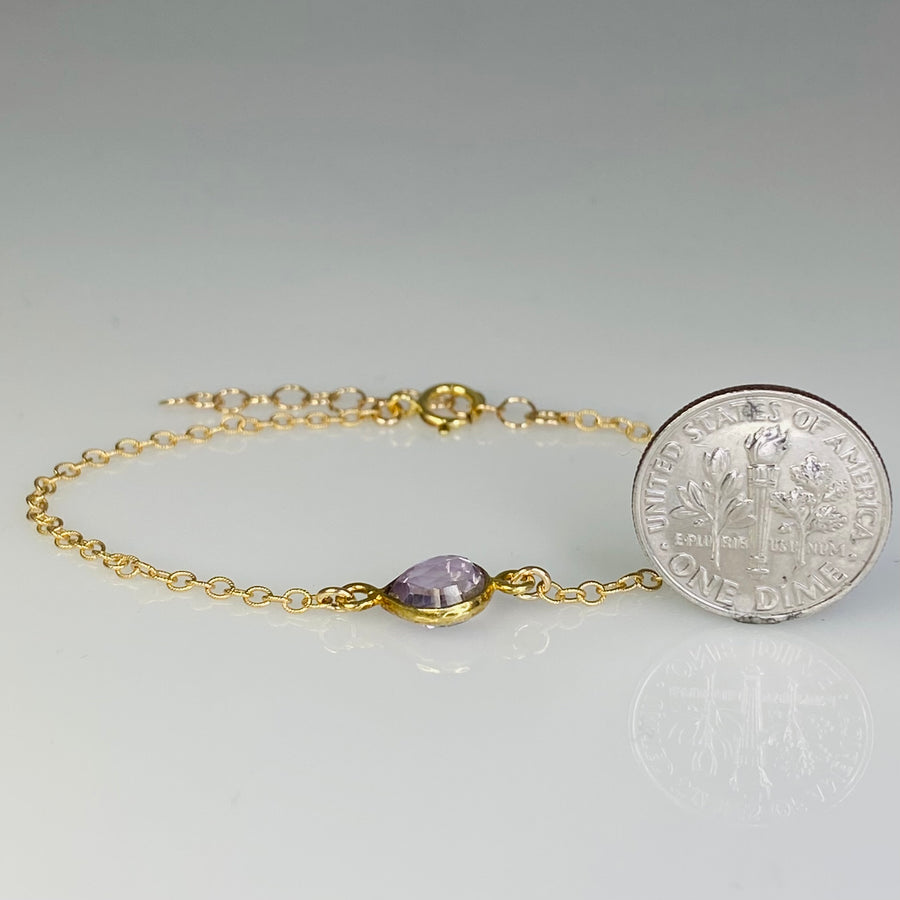 Pink Amethyst Bezel Bracelet