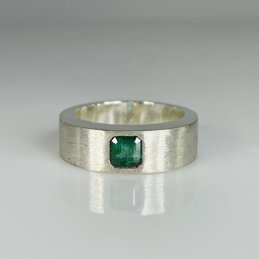 Sterling Silver Emerald Ring 0.77ct