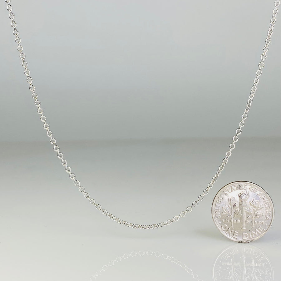 14K White Gold Link Chain 1.5mm